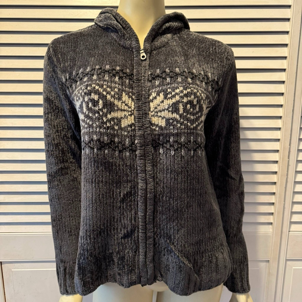 Women's Sonoma Jean Company Gray Snowflake Hoodie Size M